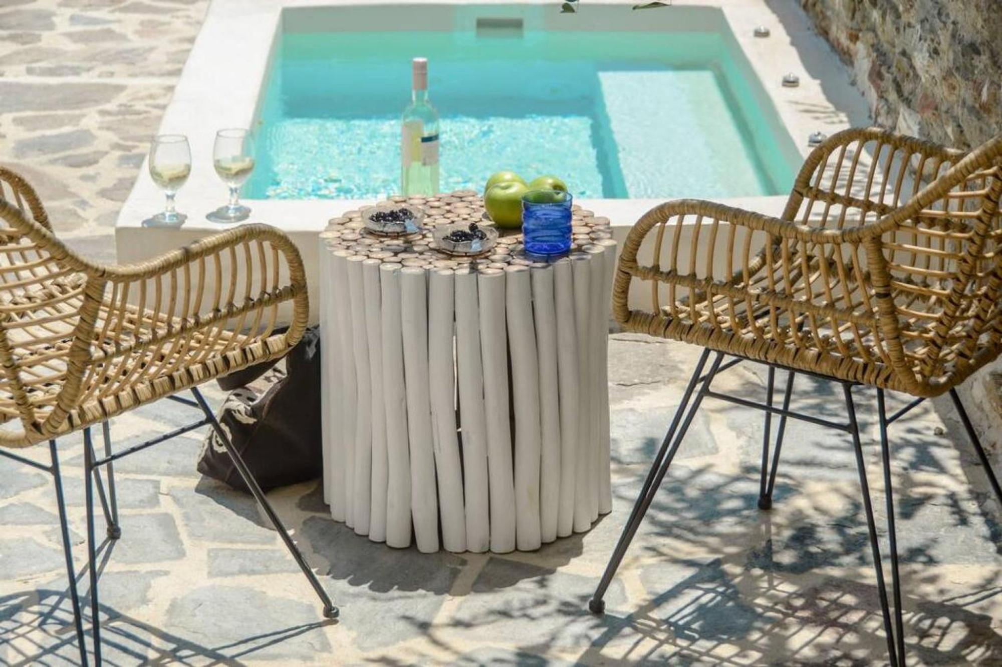 Villa Anthemion Naxos With Outdoor Jacuzzi Ano Sangrion Bagian luar foto