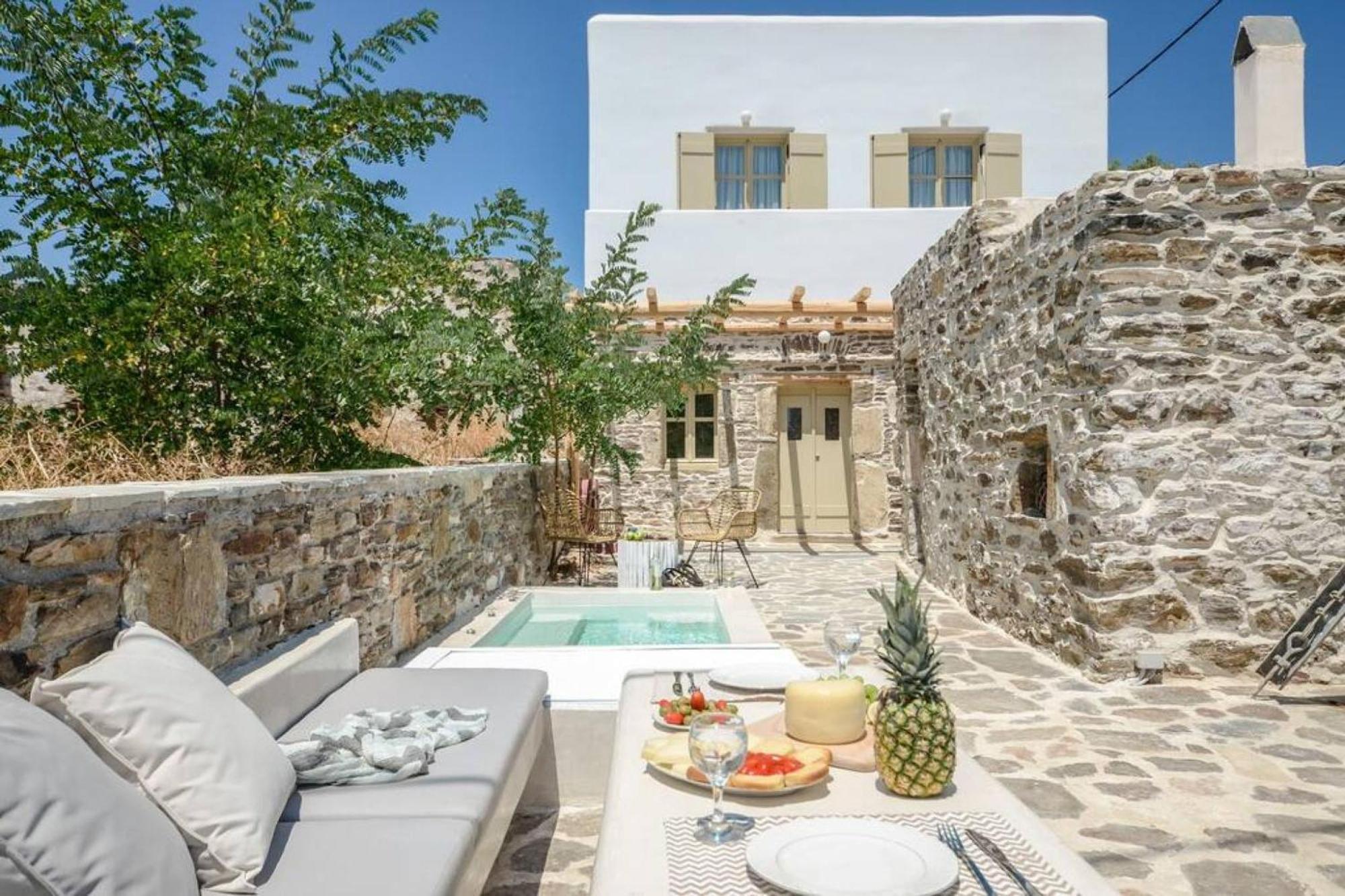 Villa Anthemion Naxos With Outdoor Jacuzzi Ano Sangrion Bagian luar foto